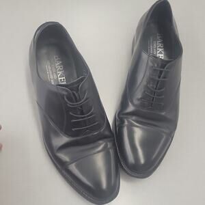 Barker Men’s 8 G Black Leather Cap Toe Lace-Up Oxford Dress Shoes Round Toe